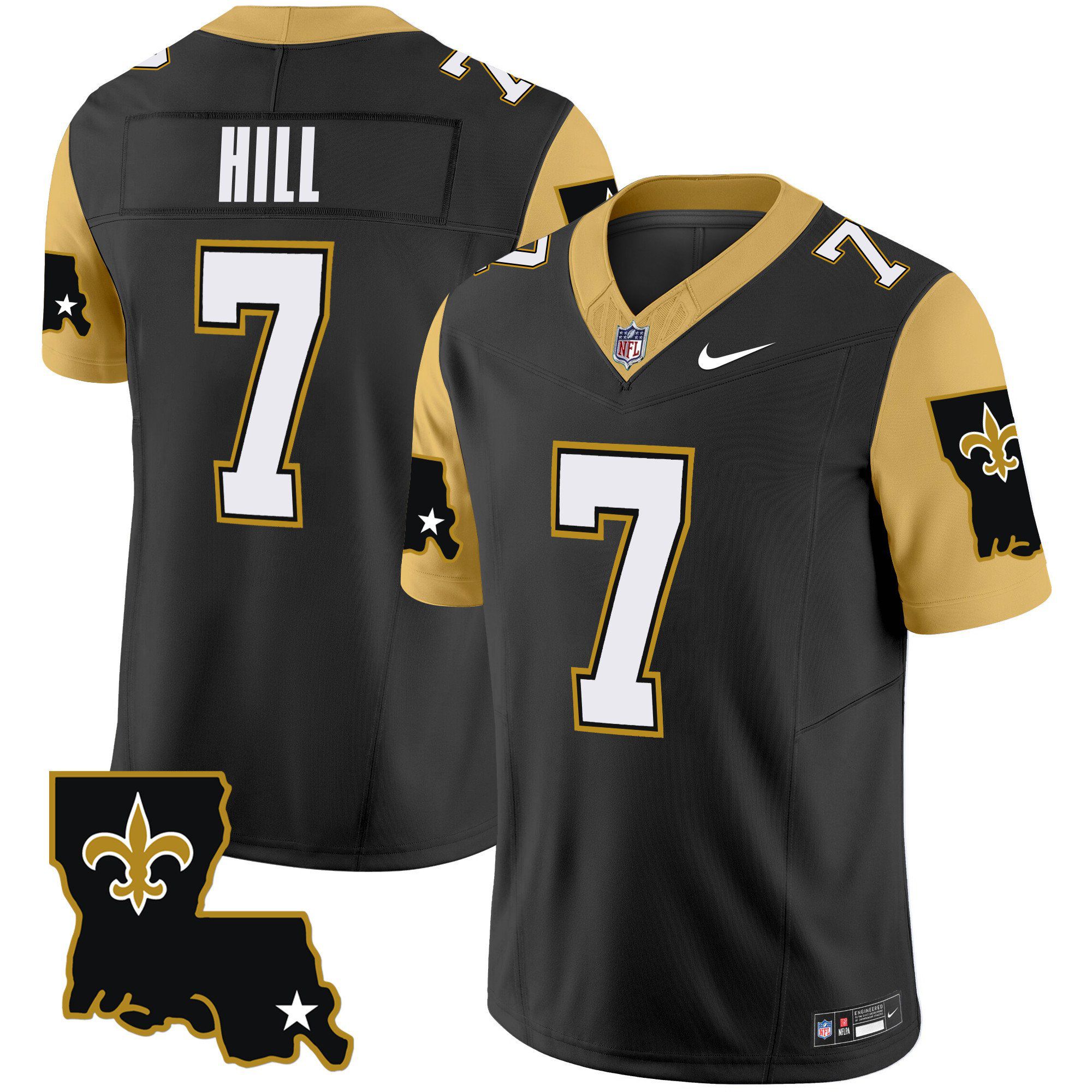 Men New Orleans Saints #7 Hill Black 2024 Nike 1987 Legacy Vapor Limited NFL Jersey->indianapolis colts->NFL Jersey